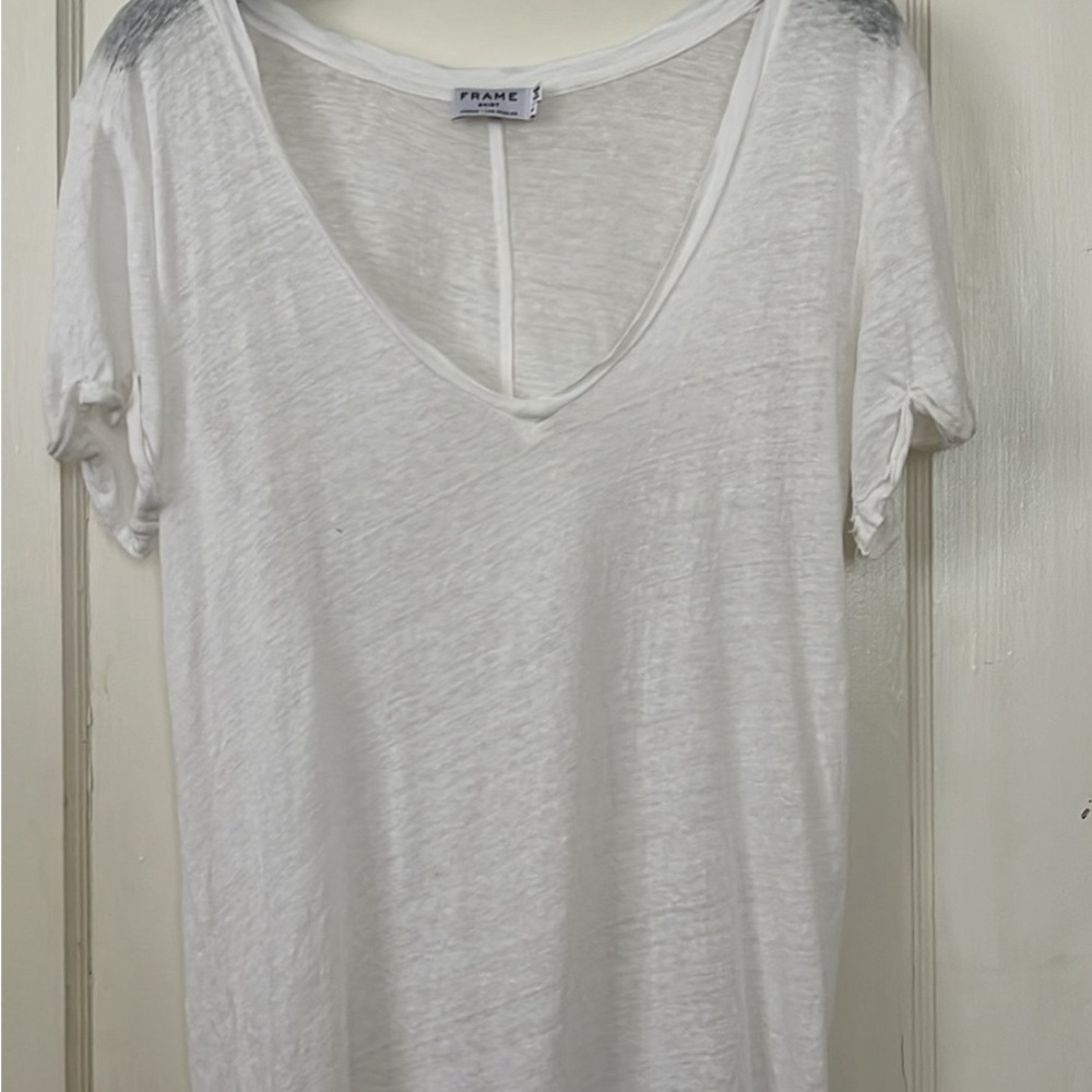 Frame white linen shirt